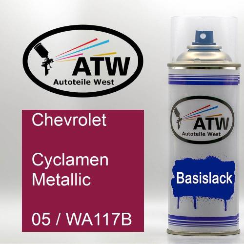 Chevrolet, Cyclamen Metallic, 05 / WA117B: 400ml Sprühdose, von ATW Autoteile West.